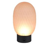 Trio Leuchten 564210113 - Lampada da tavolo a LED, in metallo nero opaco, vetro ambra, con LED da 1,5 Watt, connettore USB, 4 ingressi touch