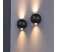AVISIO APPLIQUE DA ESTERNO LED 4W 500lm, 3000K SFERA BI-EMISSIONE NERA IP54 D.10,5CM
