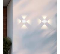 AVISIO APPLIQUE DA ESTERNO LED 8W 1000lm, 3000K SFERA QUADRI-EMISSIONE BIANCA IP54 D.10,5CM