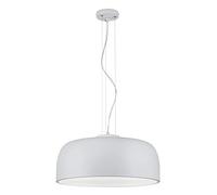 Sospensione tonda metallo bianco con diffusore satinato BARON 309800431
