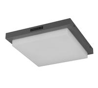 Trio Leuchten Bermejo 630369242 - Lampada a LED per esterni, in alluminio pressofuso antracite, plastica bianca, con LED da 14 Watt, sensore di movimento, colore luce regolabile