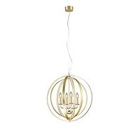 Lampadario a sospensione 4 cerchi metallo oro decoro cristalli CANDELA 102000403