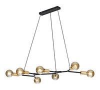 Trio Leuchten Cross 306700732 - Lampadario a sospensione, in metallo, colore: Nero opaco/bronzo, 7 x E27