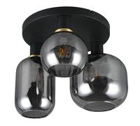 Trio Leuchten Deckenleuchte Diva 619800332, Metall Schwarz matt, Glas Chrom bedampft, exkl. 3x E27