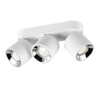 Trio Lighting Faretto da soffitto Guyana 3 luci GU10 orientabili bianco metallo 27,3 cm