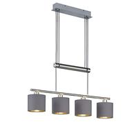 Trio Leuchten Garda Lampadario, Nickel Matt/Grau/Gold