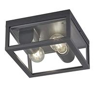 Trio Leuchten Garonne 601860242 - Lampada da soffitto per esterni, in alluminio pressofuso antracite, 2 x E27