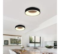 GIRONA PLAFONIERA MODERNA DIAMETRO CM 45 CON LED 27W LUCE 3000K DIMMERABILE NERA