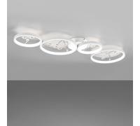Plafoniera GROOVY LED 4 cerchi con decori gemme trasparenti bianca 642110431
