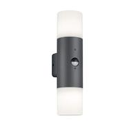 Trio Leuchten Hoosic - Lampada da parete per esterni, in alluminio, colore: antracite/bianco
