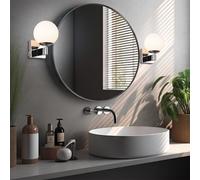 Trio Lighting Kula applique per bagno paralume vetro IP44 cromo Trio Lighting