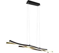 TRIO LEUCHTEN - LAMPADA A SOSPENSIONE BLAZE A LED ONDULATA METALLO OTTONE E NERO