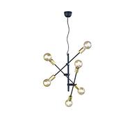 Trio Leuchten Lampada a sospensione, metallo, E27, 1 W, Nero Opaco, 54.5 x 54.5 x 150 cm