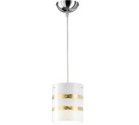 TRIO LEUCHTEN - LAMPADA A SOSPENSIONE NIKOSIA A CILINDRO VETRO BIANCO E ORO D...
