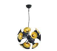 Trio Leuchten Lampada a sospensione toet - Art déco - Acciaio - Nero/Oro - Alltri Max. 15 x 28