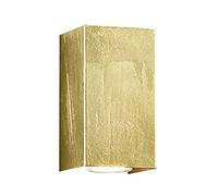 CLEO APPLIQUE RETTANGOLARE 2 LUCI BI-DIREZIONALI ATTACCO GU10 FOGLIA ORO H.15CM
