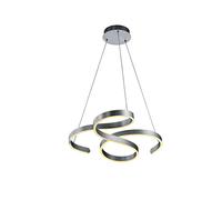 TRIO Leuchten Lampadario a sospensione a LED Francis 371310105, in alluminio spazzolato, con dimmer da 52 Watt