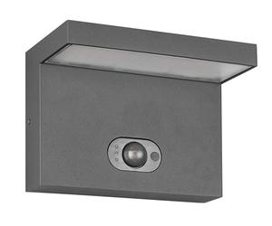 Trio Leuchten LED Solar Außen Wandleuchte Blyde 253569142, Aluminium Druckguss Anthrazit, 5 Watt LED, Hybrid Solar/Netzbetrieb, Dämmerungssensor, Bewegungssensor