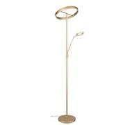 Trio Leuchten LED Stehleuchte Willis 449510279, Metall Goldfarbig, 39 + 5.5 Watt LED, Lichtfarbe einstellbar, dimmbar