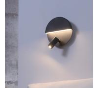 Trio Leuchten Lampada da parete a LED Mario 222370232, in metallo nero opaco, con LED da 6 Watt + 2,3 Watt