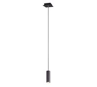 Trio-Leuchten Lampada a sospensione Marley 312400132 Cilindro metallo 1 luce D. 6 cm Nero opaco GU10