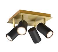 Trio-Leuchten Plafoniera nera e oro gu10