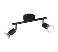 Barra 2 luci PARIS attacco gu10 L. 25CM spot 2 luci nero R80912032