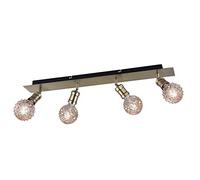 Trio Leuchten SLV Carl 800500404 - Plafoniera in metallo ottone anticato, 4 lampadine E27 non incluse