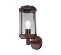 Trio Leuchten Tanaro 202360124 - Lampada da parete per esterni, in alluminio pressofuso, colore ruggine, plastica trasparente, 1 E27