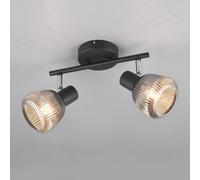 Trio Leuchten Spotbalken Tarifa 862800232, Metall Schwarz matt, Glas Chrom bedampft, exkl. 2x E14