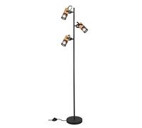 Lampade da terra TOSH 3 cilindri gabbia metallo nero opaco e legno 404300332