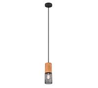 Sospensione TOSH cilindro gabbia metallo nero opaco e legno 304300132