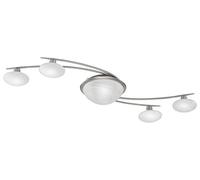 Trio Leuchten Trio 638090607 Lentin Plafoniera, 6x28 Watt, Nichel Opaco/Alabastro, 110x46x13 cm G9, 28 W