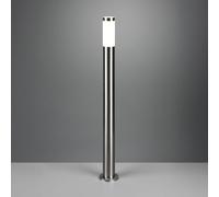 TRIOTO PALO DA ESTERNO CILINDRO ACCIAIO SATINATO E DIFFUSORE OPALE H. 80CM IP44 1 LUCE ATTACCO E27