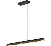Trio Leuchten Vintage Trio 376410402 Ramiro Lampadario LED, Opaco, Interno SMD, 4.5 W, Nero/Dorato, Unica