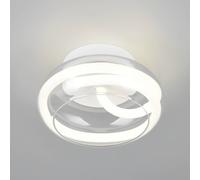 Trio Lighting Applique a LED Tarsia, bianco opaco, Ø 21,5 cm, vetro Trio Lighting