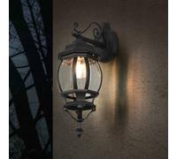 Trio Lighting Applique da esterno Elvo, portalampada inferiore, nero opaco Trio Lighting