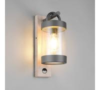 Trio Lighting Applique da esterno Sambesi, effetto legno, pressofusione di alluminio, sensore Trio Lighting