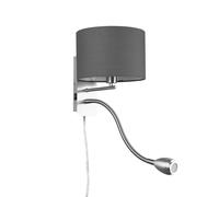 Trio Lighting Applique per hotel con lampada a LED da lettura, rotonda, grigia Trio Lighting