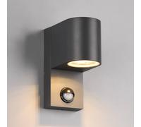 Applique esterno ROYA fusione alluminio con sensore di movimento ip44 H.15cm stondata antracite 214260142