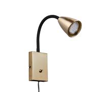 Trio Lighting Applique Wanda con spina, ottone opaco Trio Lighting