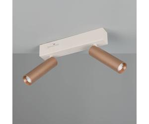 Trio Lighting Faretto da soffitto a LED Ambala, lunghezza 26 cm, grigio/marrone, a 2 luci. Trio Lighting