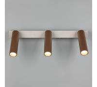 Trio Lighting Faretto da soffitto a LED Ambala. Lunghezza 44 cm, grigio/marrone, a 3 luci. Trio Lighting