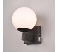 Trio Lighting Kula applique per bagno paralume vetro IP44 nero Trio Lighting