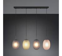 Trio Lighting Lampada a sospensione Facette, multicolore, lunghezza 117 cm, a 4 luci, vetro Trio Lighting