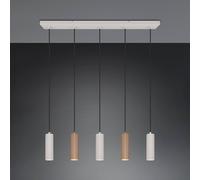 Trio Lighting Lampada a sospensione Soka, marrone/grigio, lunghezza 85 cm, metallo, a 5 luci. Trio Lighting