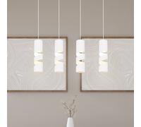 Trio Lighting Lampada a sospensione Stream, bianca, lunghezza 80 cm A 4 luci in metallo GU10 Trio Lighting