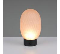 Trio Lighting Lampada da tavolo LED ricaricabile Facette, ambra, USB, vetro Trio Lighting