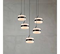 Trio Lighting Lampada LED a sospensione a sospensione Dios, nera, Ø 45 cm, CCT, a 5 luci. Trio Lighting
