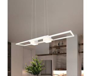 Trio Lighting Lampada LED a sospensione Albany, bianca, 100 x 28 cm, alluminio, CCT Trio Lighting